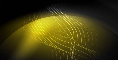 Koyu, parlak hareket, sihirli alan ışık parlayan soyut dalga. Techno arka plan