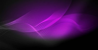 Koyu, parlak hareket, sihirli alan ışık parlayan soyut dalga. Techno arka plan