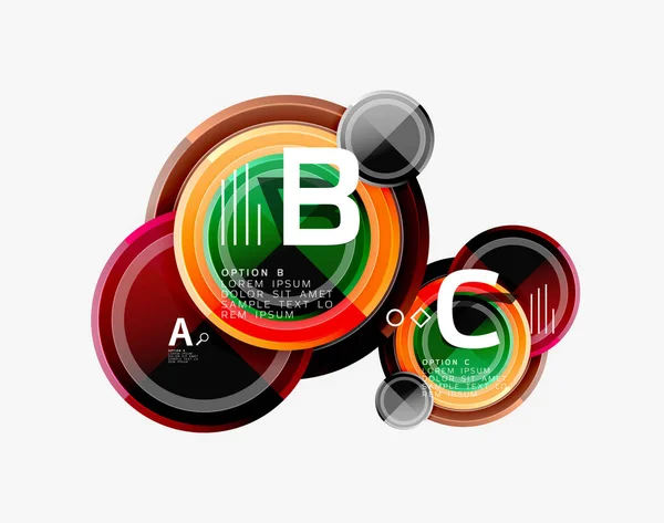 Modello di sfondo geometrico astratto cerchio per banner web, presentazione aziendale, branding, carta da parati — Vettoriale Stock