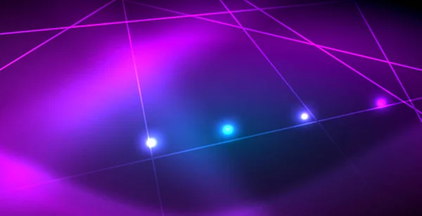Неонові світяться техно лінії, синій високотехнологічний футуристичний абстрактний шаблон тла з вогнями — стоковий вектор