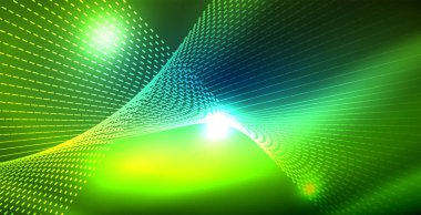 Dalgalar ile renkli neon ışıklar soyut arka plan