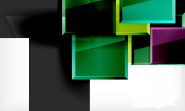 Parlak renkli kare şekil blokları geometrik arka plan