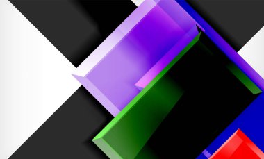 Parlak renkli kare şekil blokları geometrik arka plan