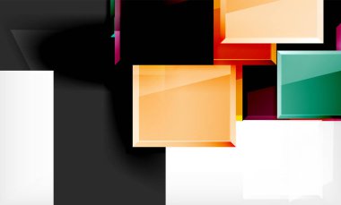 Parlak renkli kare şekil blokları geometrik arka plan