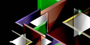 3D üçgen vektör en az arka plan tasarımı, geometrik soyut poster tasarımı