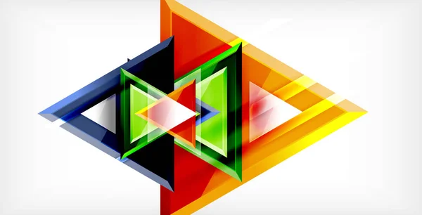 동적 삼각형 구성 추상 배경 — 스톡 벡터