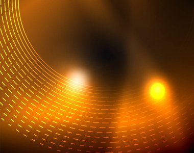 Neon renk parlayan ışıkları ile karanlık alan soyut arka plan