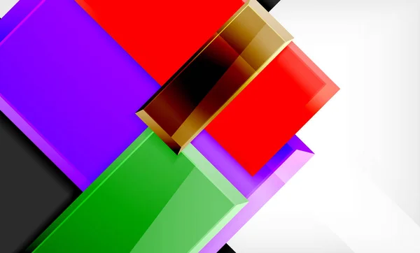 Helle bunte quadratische Form Blöcke geometrischen Hintergrund — Stockvektor