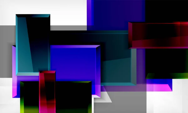 Χρωματιστά τετράγωνα φουτουριστικό αφηρημένο φόντο — Διανυσματικό Αρχείο