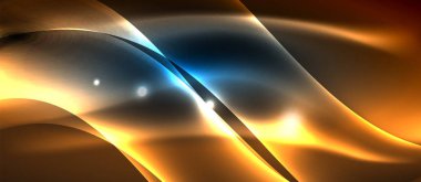 Koyu, parlak hareket, sihirli alan ışık parlayan soyut dalga. Techno arka plan