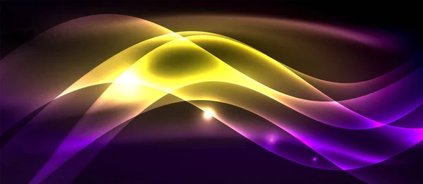Neonljus vågor — Stock vektor