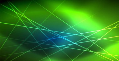 Neon parlayan techno hatları, mavi Hi-Tech futuristik soyut arka plan ışık ile şablon