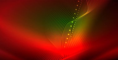 Koyu, parlak hareket, sihirli alan ışık parlayan soyut dalga. Techno arka plan