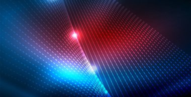 Dalgalar ile renkli neon ışıklar soyut arka plan