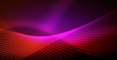 Neon parlayan dalga, sihirli enerji ve ışık arka plan