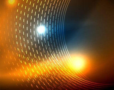 Mavi Neon çemberler, soyut dairesel çizgiler. Parlayan daire soyut desen arka plan