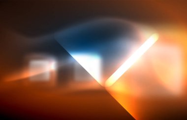 Neon parlayan techno hatları, yüksek teknoloji fütüristik arka plan şablonu kare şekilleri ile