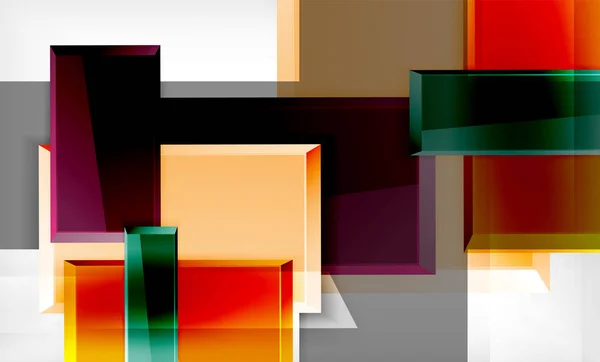 Яркая красочная квадратная форма блоков геометрического фона — стоковый вектор