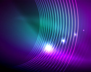 Neon Çemberleri Soyut Arkaplan