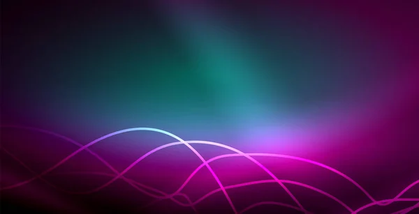 Neon Lines glänsande glödande bakgrund — Stock vektor