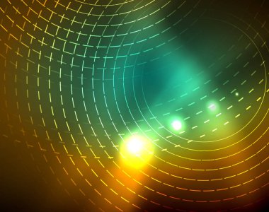 Parlak çevrelerin parlayan soyut arka plan