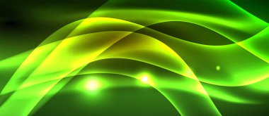 Neon parlak ışık parlayan dalga hatları