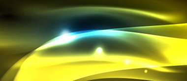 Koyu, parlak hareket, sihirli alan ışık parlayan soyut dalga. Techno arka plan