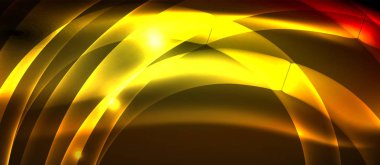 Neon parlak ışık parlayan dalga hatları