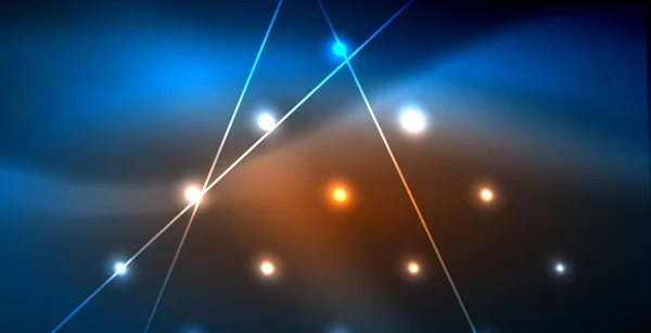 Neon świecące linie techno, niebieski Hi-Tech futurystyczny abstrakcyjny szablon tła ze światłami — Wektor stockowy