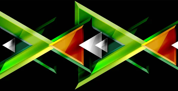 동적 삼각형 구성 추상 배경 — 스톡 벡터