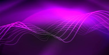 Koyu, parlak hareket, sihirli alan ışık parlayan soyut dalga. Techno arka plan