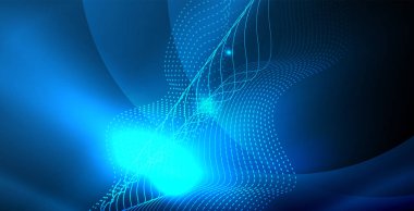 Dalgalar ile renkli neon ışıklar soyut arka plan