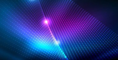 Dalgalar ile renkli neon ışıklar soyut arka plan