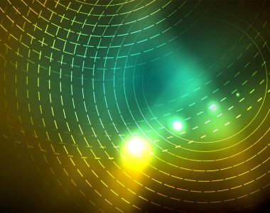 Parlak çevrelerin parlayan soyut arka plan