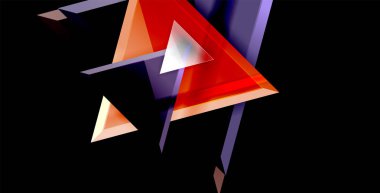 3D üçgen vektör en az arka plan tasarımı, geometrik soyut poster tasarımı