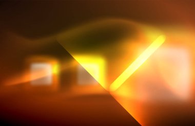 Siyah Neon parlak ışık hatları, techno modern şablon