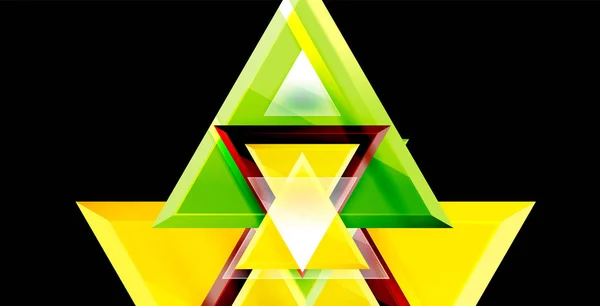 3D trójkątny wektor minimalny projekt streszczenie tło, abstrakcyjny plakat geometryczny wzór — Wektor stockowy