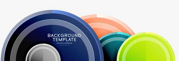 Circle geometric abstract background template for web banner, business presentation, branding, wallpaper — Stock Vector