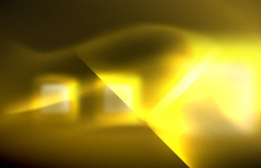 Siyah Neon parlak ışık hatları, techno modern şablon