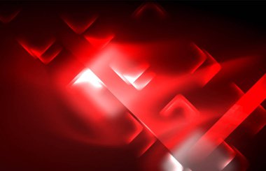 Neon parlayan techno hatları, yüksek teknoloji fütüristik arka plan şablonu kare şekilleri ile