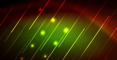 Neon parlayan dalga, sihirli enerji ve ışık arka plan