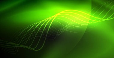 Koyu, parlak hareket, sihirli alan ışık parlayan soyut dalga. Techno arka plan