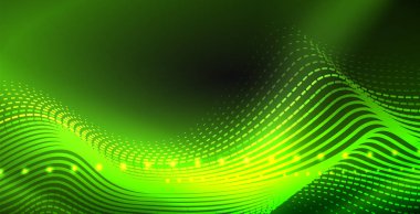 Koyu, parlak hareket, sihirli alan ışık parlayan soyut dalga. Techno arka plan