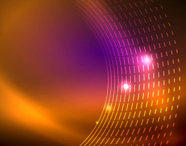 Neon Çemberleri Soyut Arkaplan