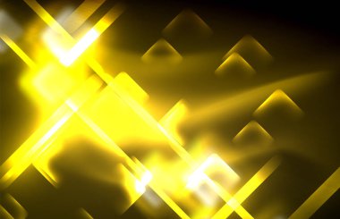 Siyah Neon parlak ışık hatları, techno modern şablon