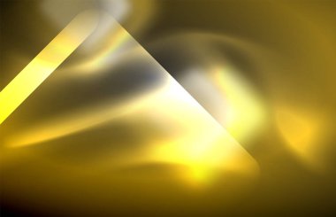 Bulanık efektler ile koyu arka planda Neon kare ve hat ışıkları