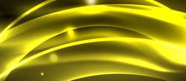 Neon parlak ışık parlayan dalga hatları