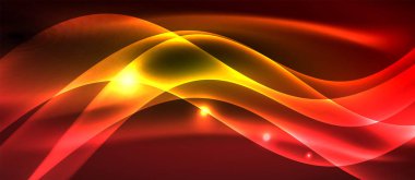 Neon parlak ışık parlayan dalga hatları
