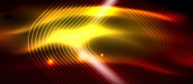 Neon parlayan techno hatları, yüksek teknoloji fütüristik arka plan şablonu kare şekilleri ile