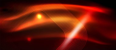 Neon parlayan techno hatları, yüksek teknoloji fütüristik arka plan şablonu kare şekilleri ile